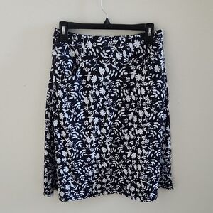 Floral Black and White Women's Swim Skirt